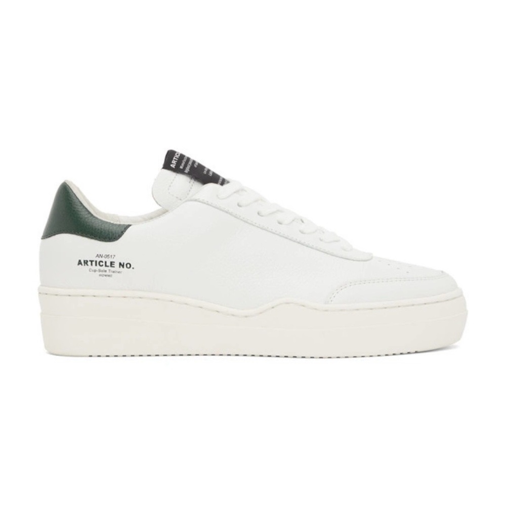 Article No. White & Green 0517 Low-Top Sneakers Men’s Size 8